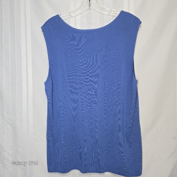CHOICES WOMENS  BLUE TANK TOP RAYON BLEND SLEEVELESS PULLOVER TOP SIZE XL - Picture 4 of 9